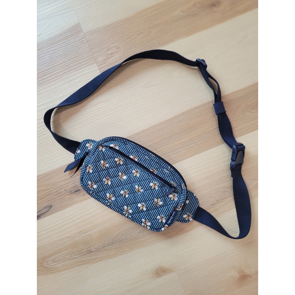 Vera Bradley Vintage Bees Belt Bag Fanny Pack Blue Stripe Retired Y2K